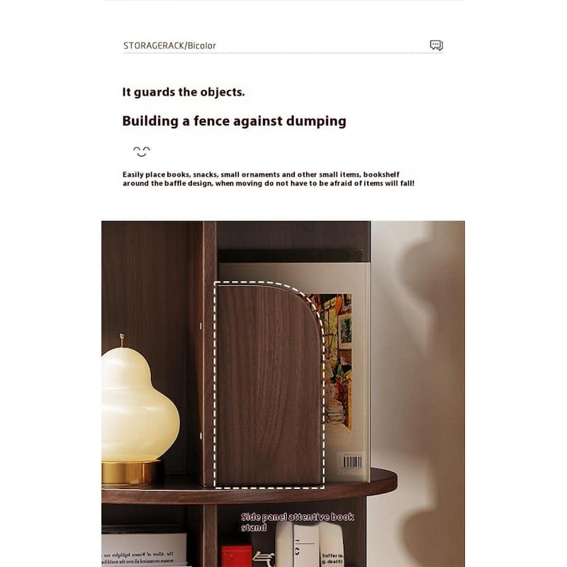 360 Degree Display 5 Tier Corner Bookshelf with Drawer, Floor Standing Bookcase Storage Rack, Wood Narrow Book Shelf Organizer