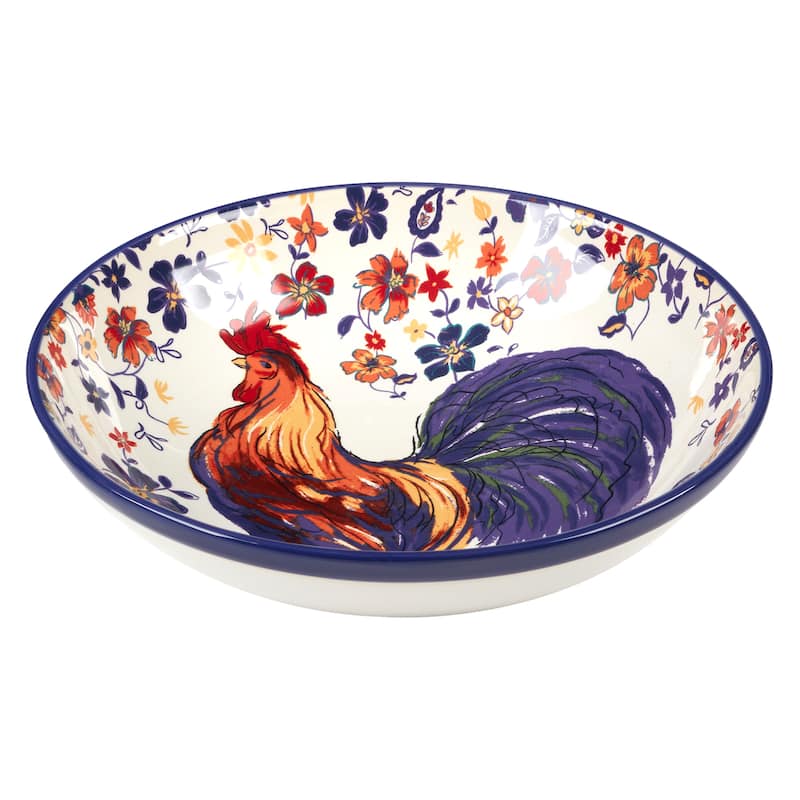 Certified International Morning Rooster Serving Bowl - 13" Diam x 3"