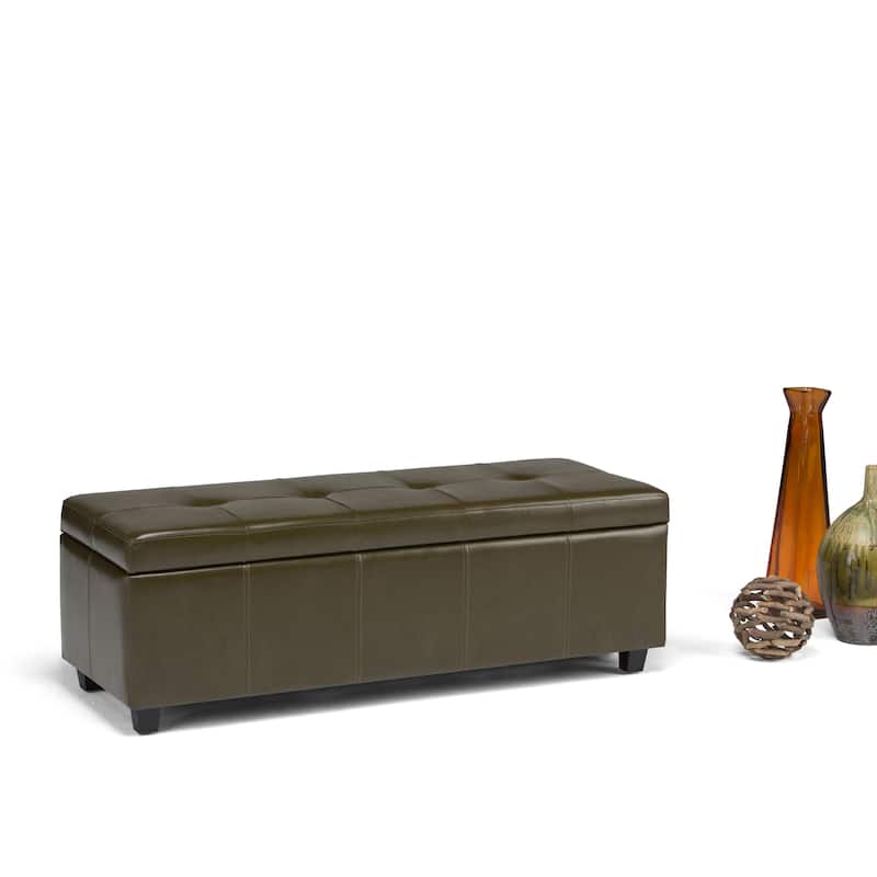 WYNDENHALL Cambridge 48 inch Wide Contemporary Rectangle Storage Ottoman