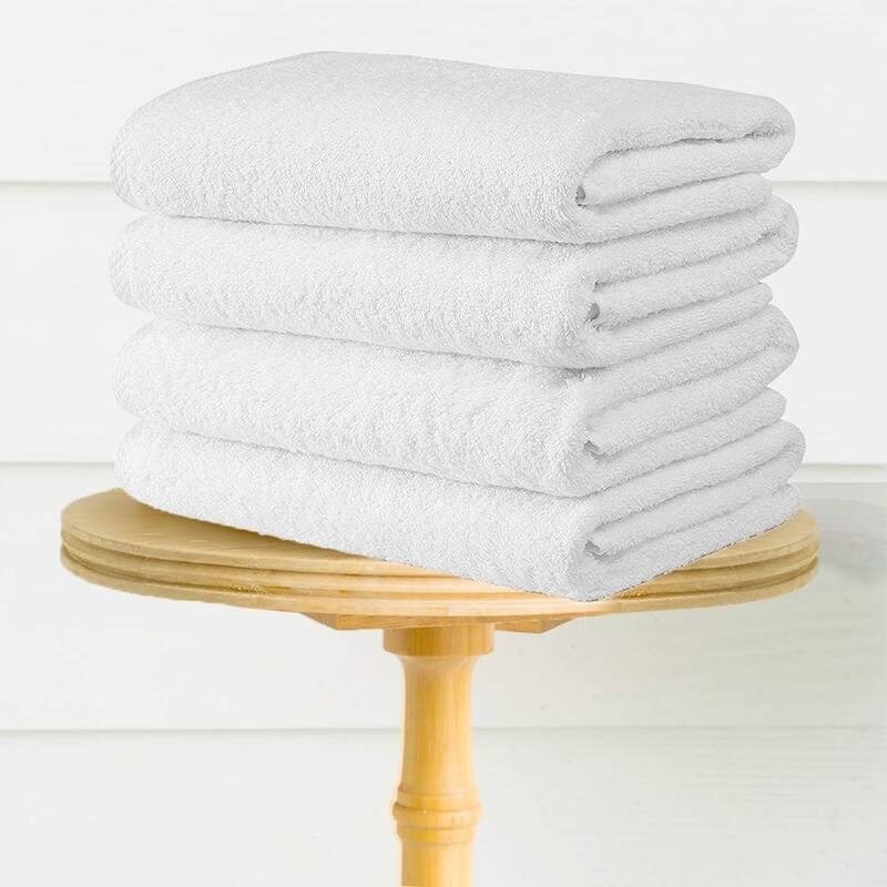 CTT Arsenal %100 Turkish Cotton White Bath Towel Set of 4 - 27" x 54"