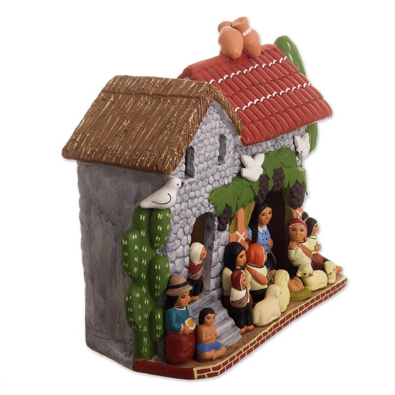 Novica Handmade The House By The Tree Ceramic Figurine