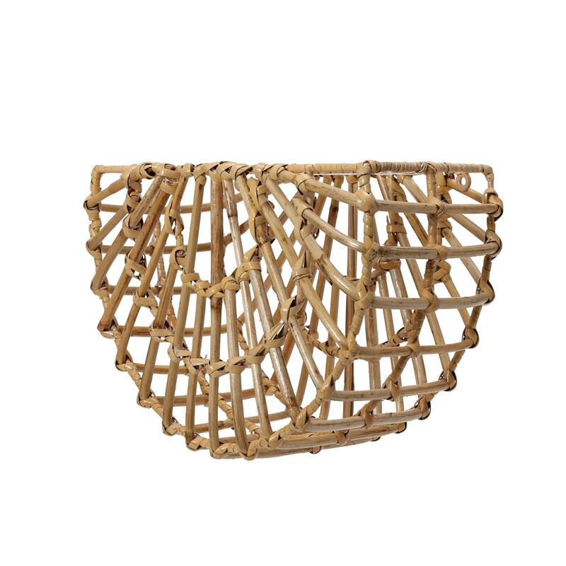 Woven Cane Wall Pocket - 12.5"L x 6.0"W x 8.5"H