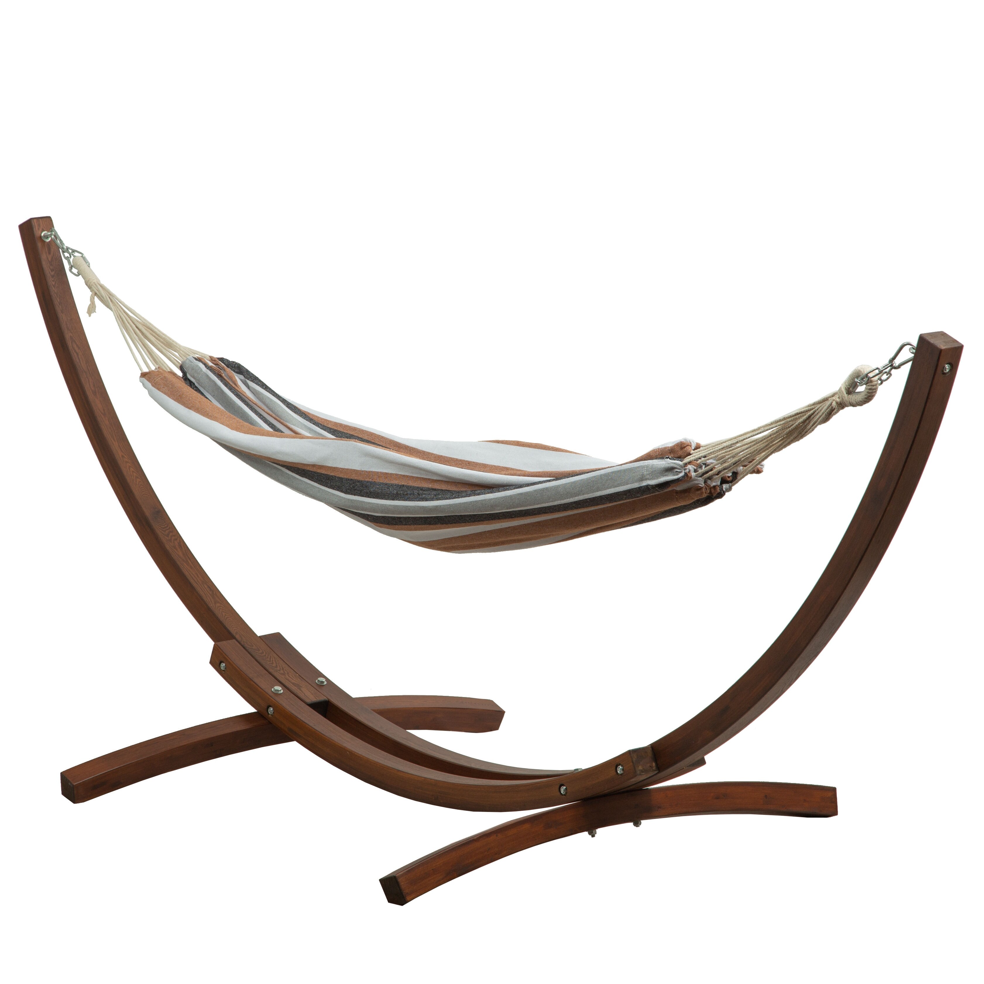 Shop Belleze Hammock With 10 Ft Wooden Arc Patio Hammock Stand Overstock 31733925
