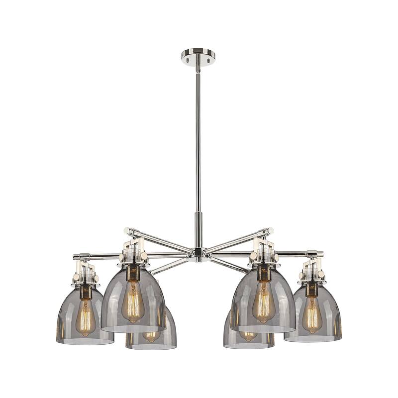 Innovations Lighting Downtown Urban - Newton Bell - 6 Light 26" Stem Hung Chandelier