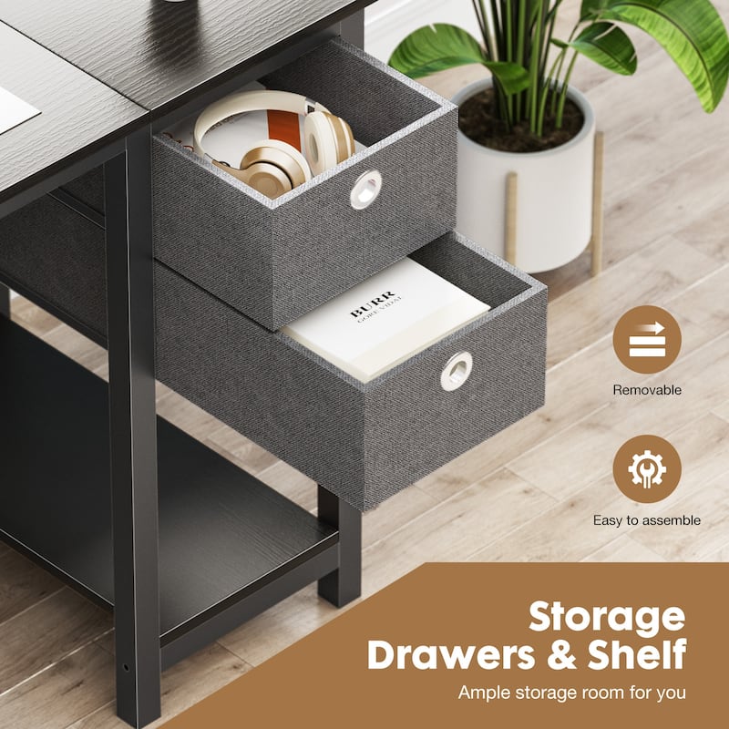 Modern Computer Office Desk with 2 Storage Drawers