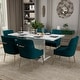 preview thumbnail 4 of 65, 7-Piece Clihome High-gloss Extendable Table Velvet Chair Dining Set