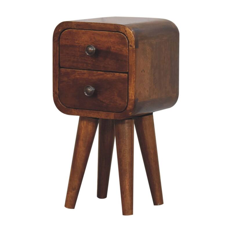 Artisan Furniture Solid Wood Extra Mini Curved Chestnut Bedside