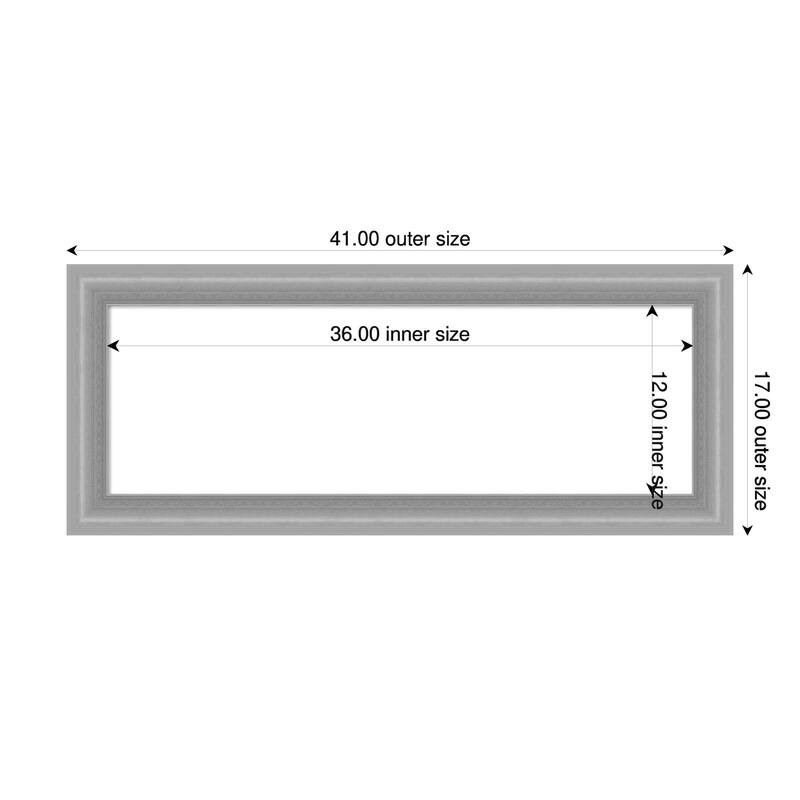 Amanti Art Peak Polished Nickel Narrow Framed Dry Erase Magnetic Board - 41 x 17 in