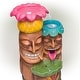 preview thumbnail 10 of 11, Alpine Corporation 35" Tall Outdoor 3-Tier Tiki Head Waterfall Fountain Yard Art Décor, Multicolor