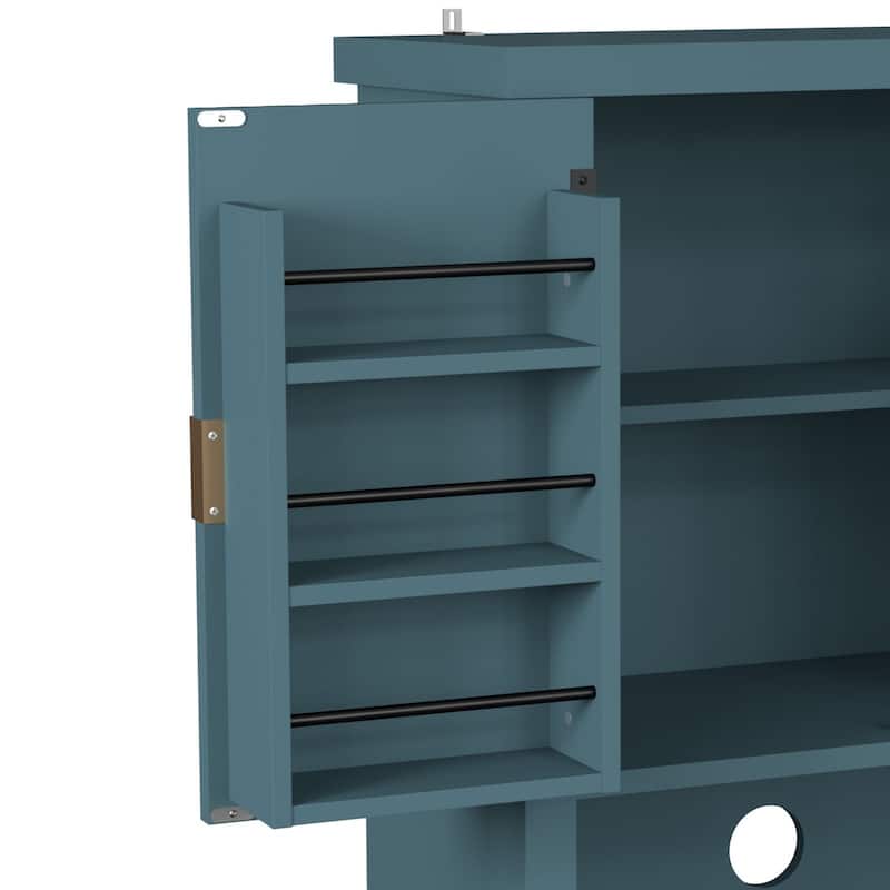 VEIKOUS Kitchen Pantry Cabinet with Anti-Drop Bars & Magnetic Doors, Water-Resistant Design for Organized Kitchen Appliances