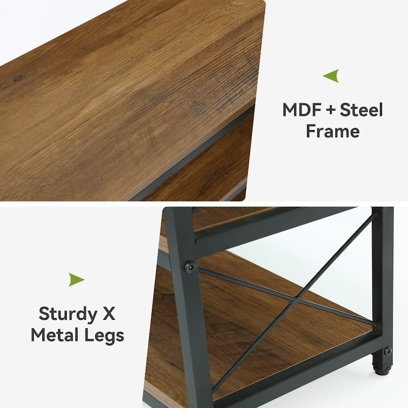 39.4" L-Shaped Shoe Rack Bench, 3-Tier Entryway Corner Bench with Shoe Storage