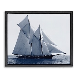 Stupell Serene Sea Vessel Framed Floater Canvas Wall Art Design By ...