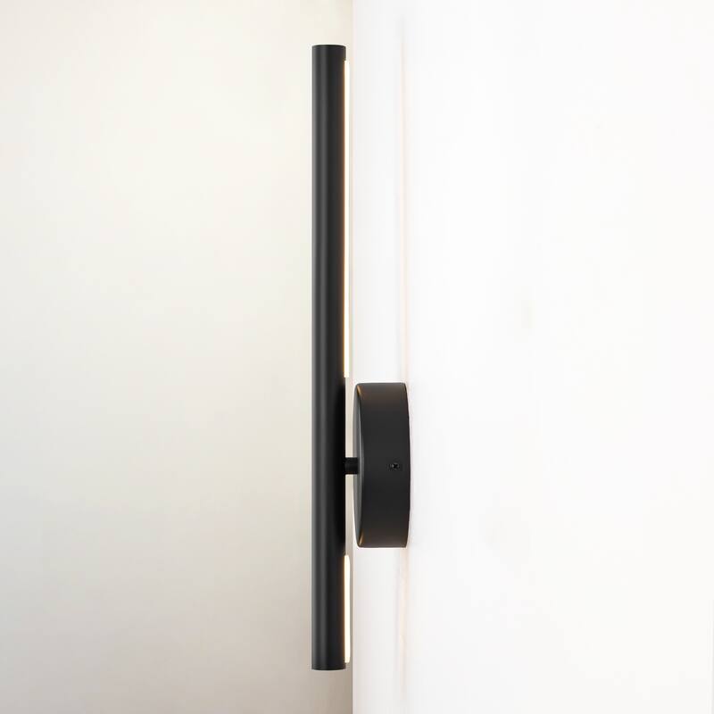 Modern Black Linear Integrated LED 3000K Warm Light Bathroom Vanity Light Wall Sconce
