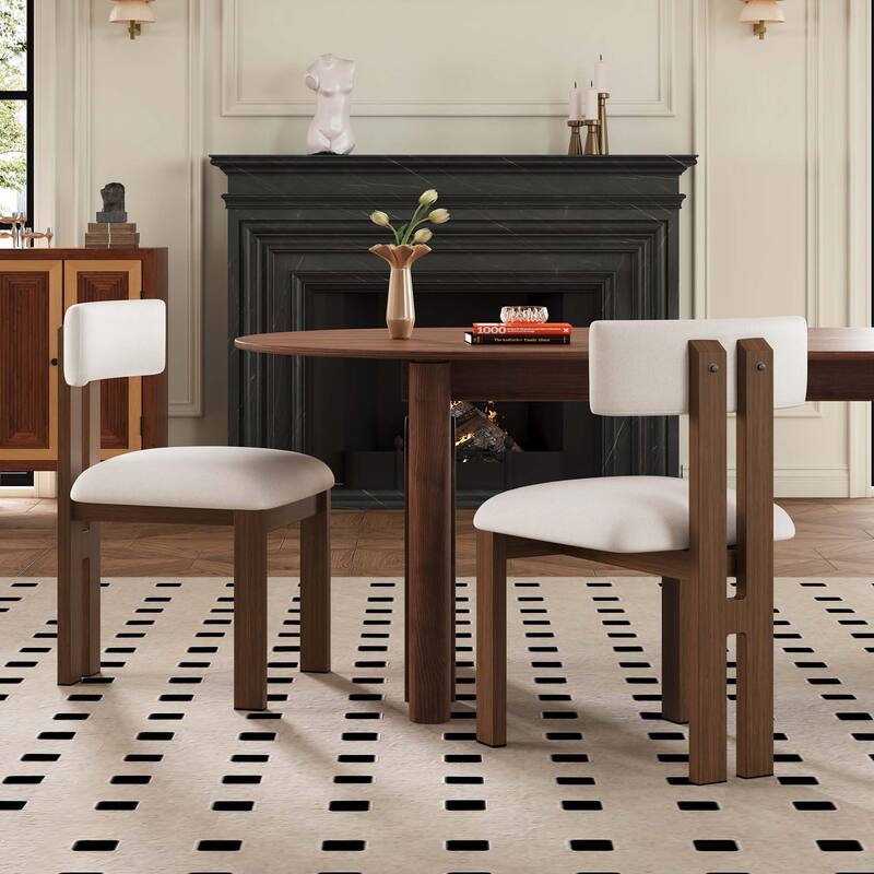 Upholstered Armless Dining Chairs With Metal Legs (Set of 2)