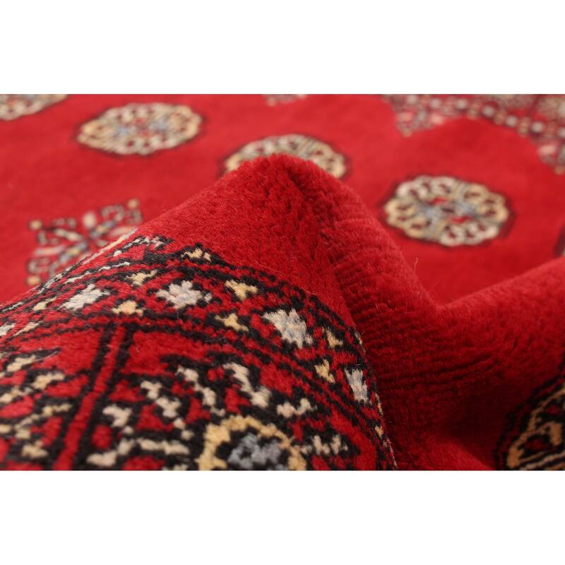 ECARPETGALLERY Hand-knotted Finest Peshawar Bokhara Red Wool Rug - 4'2 x 6'1