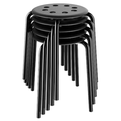 Yaheetech 5pcs Plastic Stackable stools Round Top Backless Kids Stool
