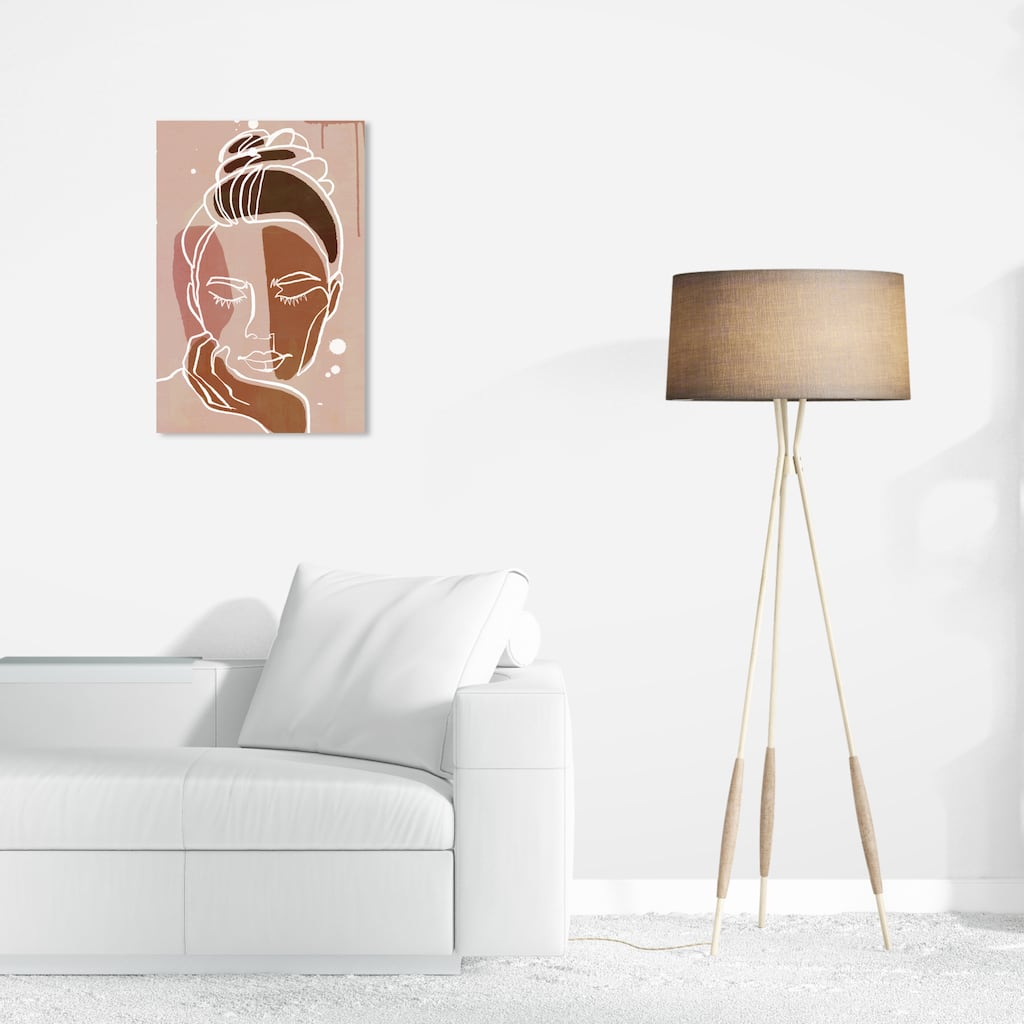 Wynwood Studio Canvas Abstract Lost in Her Thought Pink and Light Pink Modern & Contemporary Wall Art Canvas Print