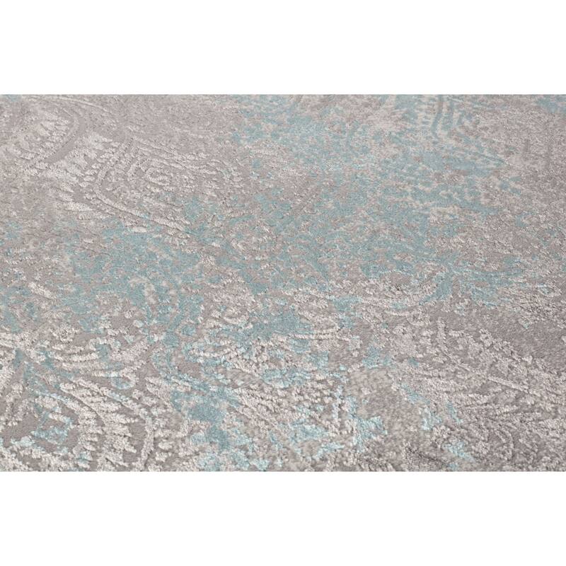 Maz Collection Distressed Abstract Area Rug