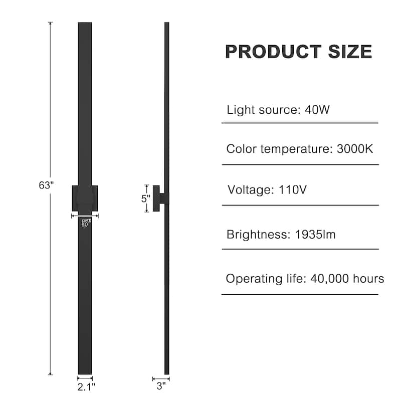 1-Light Black/White Aluminum LED Outdoor Wall Sconce