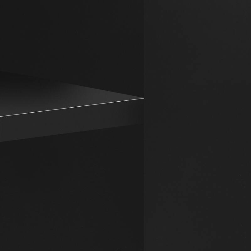 48'' Three-Door Modern Storage Cabinet with Vertical Pattern and Metal Handles, MDF Sideboard for Entryway