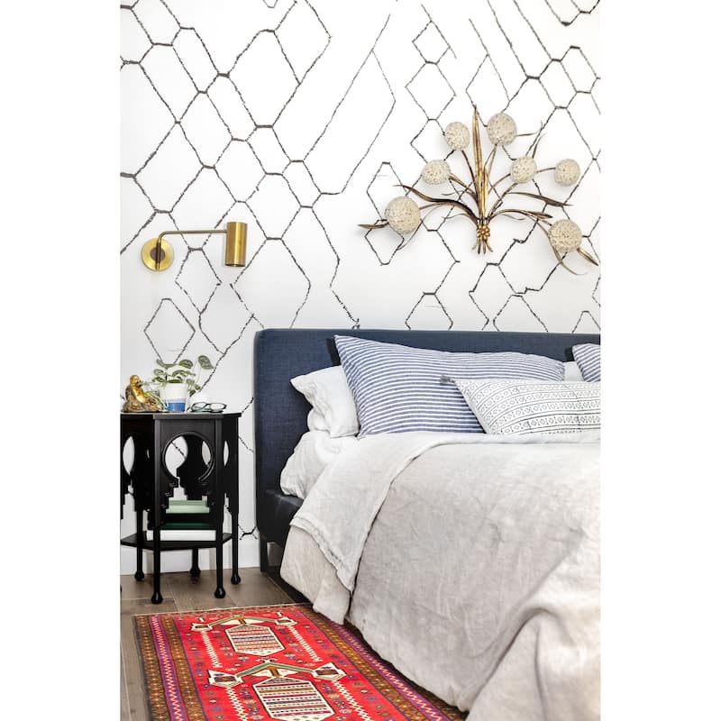 ECARPETGALLERY Hand-knotted Teimani Red Wool Rug - 2'9 x 5'0