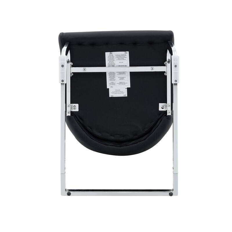 Dining Chairs Set of 4, Faux Leather Kitchen Chairs with Gold Mesh Texture, Silver Back Ring and Chrome Pull Handle