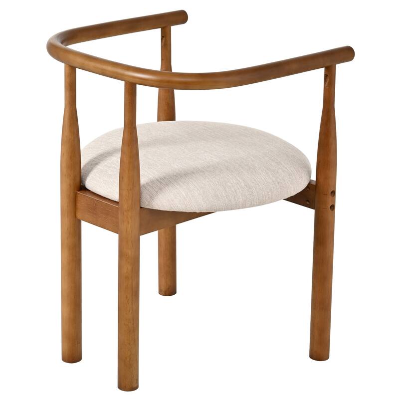 Haven Mid-Century Modern Rubberwood Dining Chairs with Cushioned Seat - Set of 2