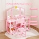 preview thumbnail 40 of 51, Kids Vanity Set with Mirror Makeup Dressing Table with Drawer