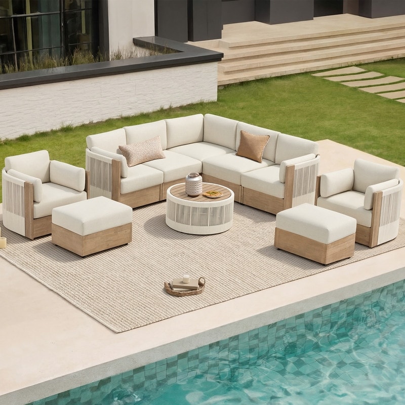 Spruce & Spring Patio Furniture Set Outdoor Sectional Sofa