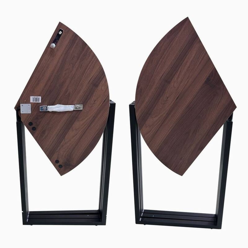 Walnut Foldable Round Trifold Table 35" Space-Saving Multi-Use