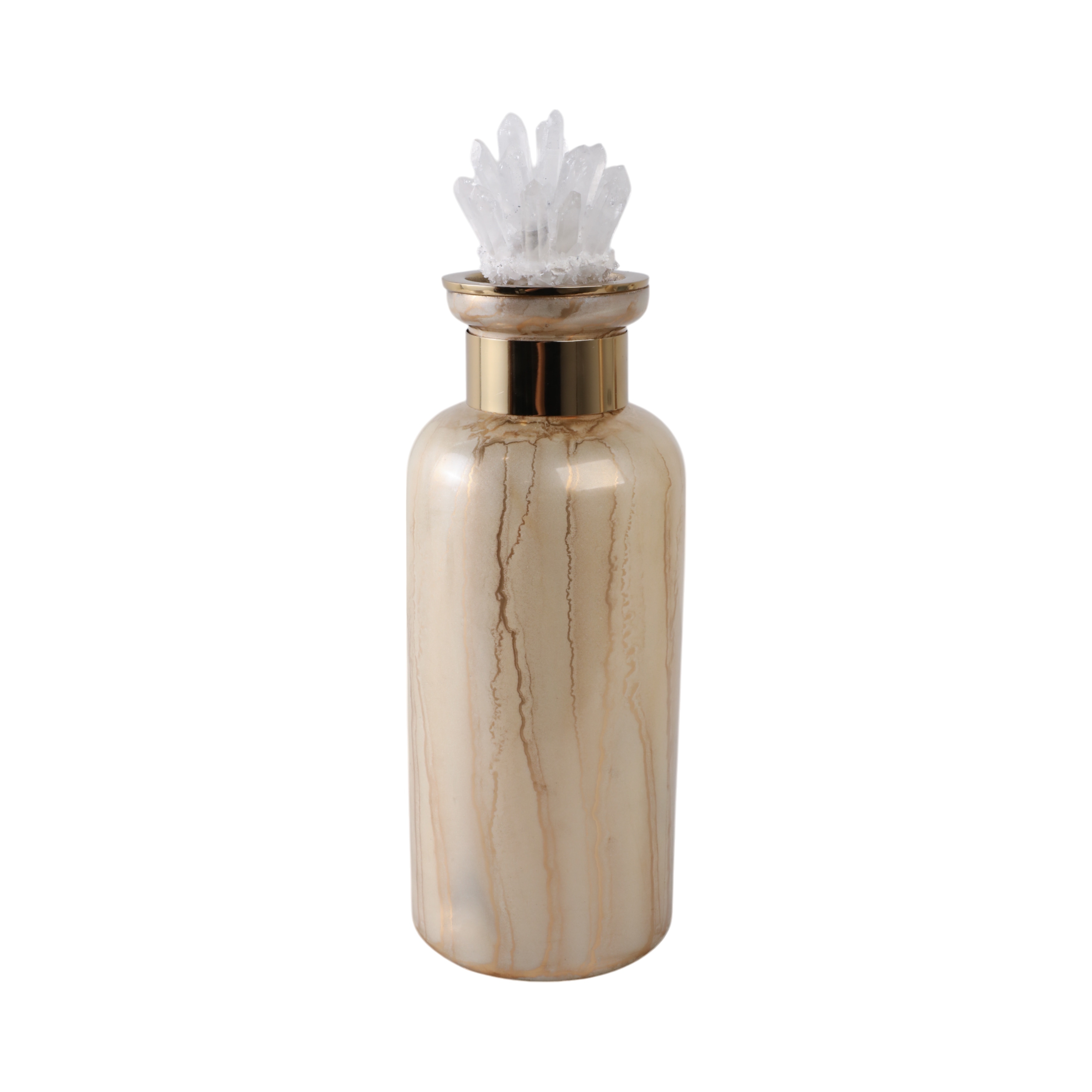 Glass Decorative Vase Glam Accent with Stone Details Modern Style