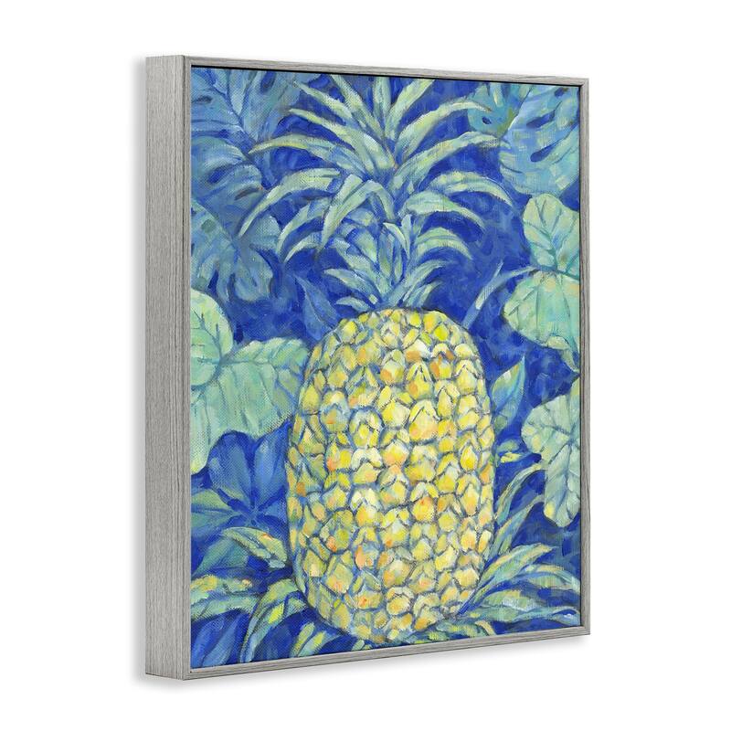 Stupell Blue Hawaii Pineapple Framed Giclee Art Design By Paul Brent