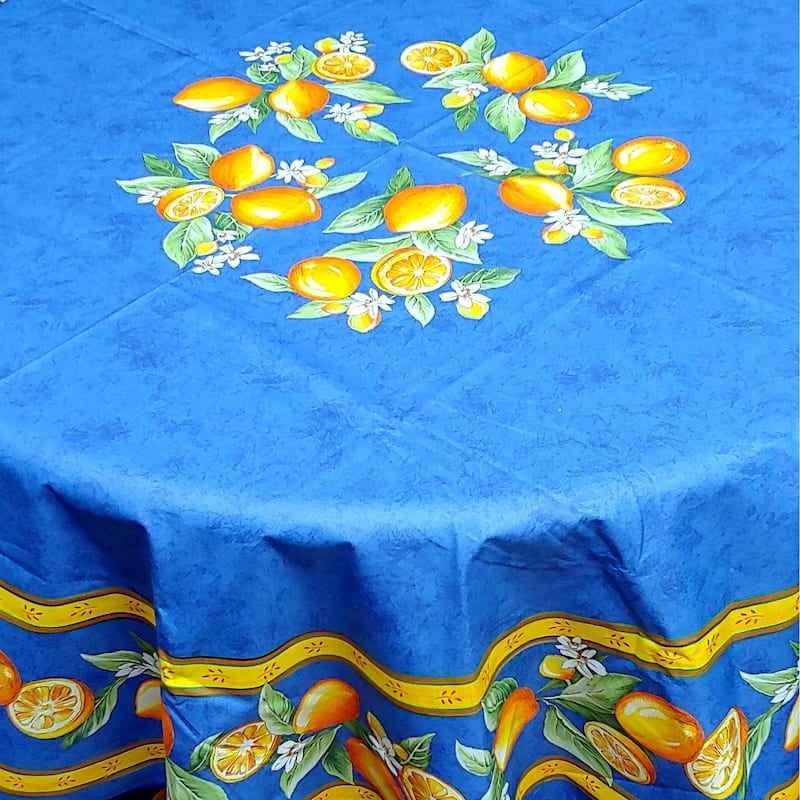 Wipeable Spill Resistant Provencal Cotton Cannes Collection Tablecloth