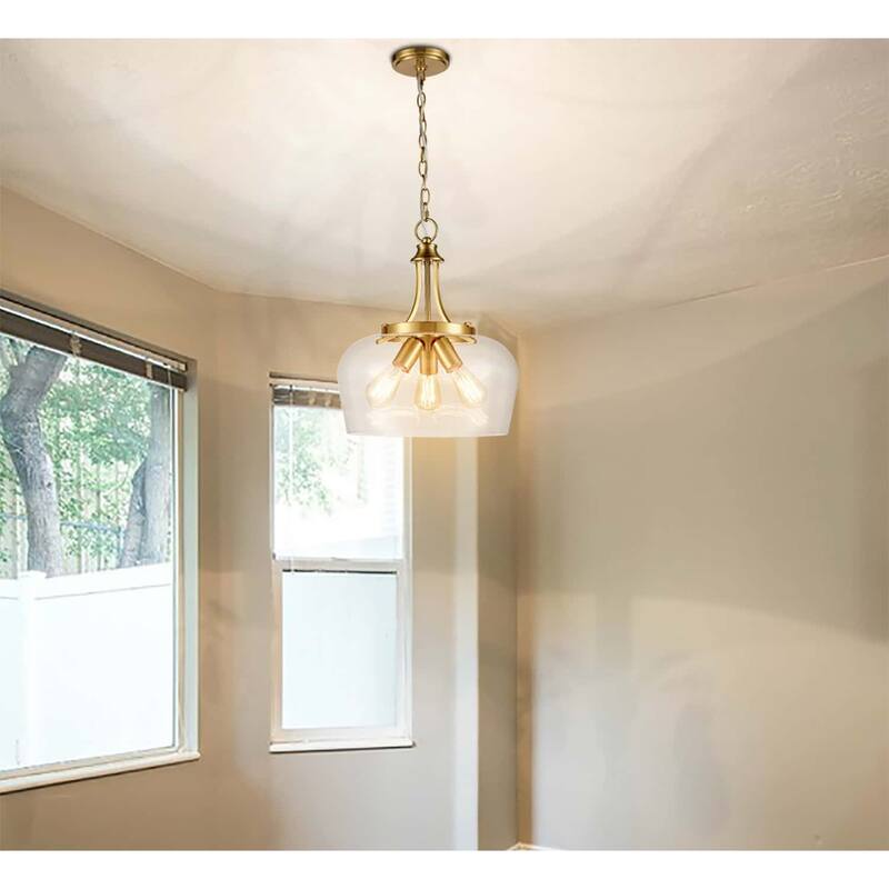 Madinari 3-Light Modern Ceiling Pendant Light Clear Glass Pendant Lighting