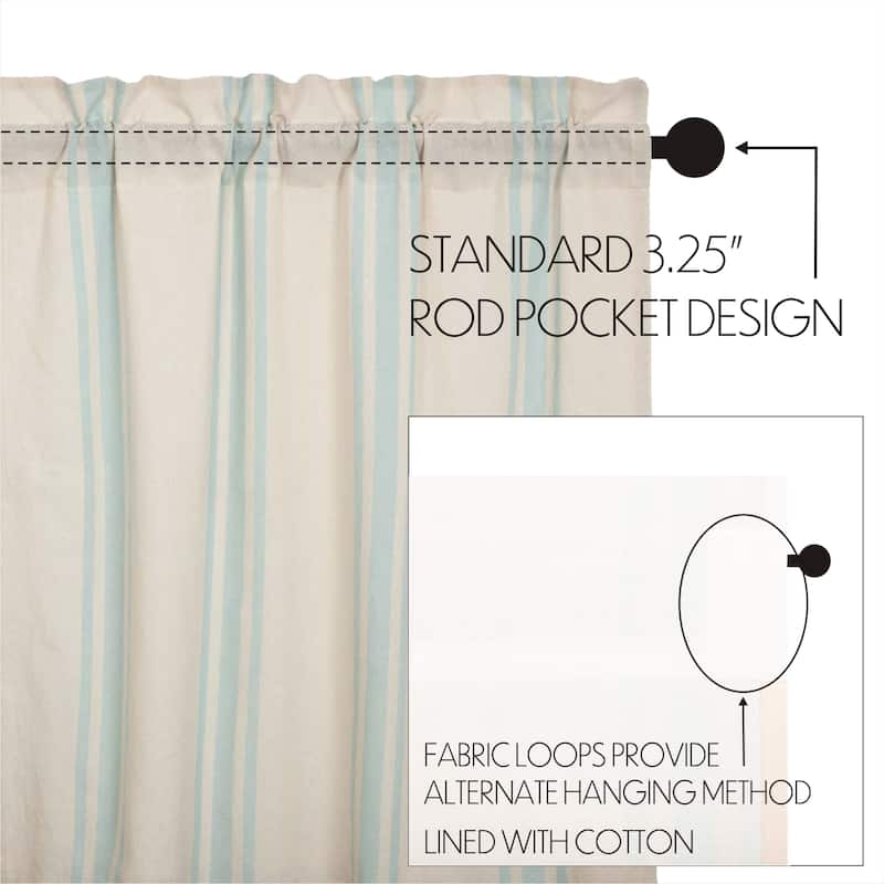 Grain Sack Aqua Swag Set of 2 36x36x16
