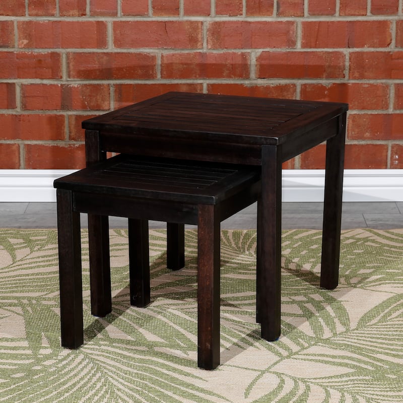 DTY Outdoor Living Longs Peak 2-Piece Eucalyptus Nesting Table Set, Natural Oil