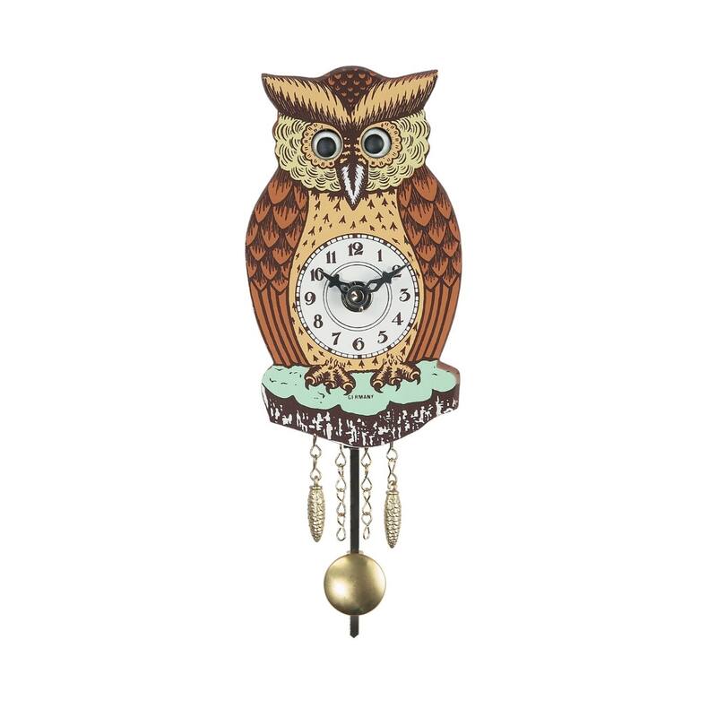 4.5" Engstler Battery-Operated Owl Mini Size Cuckoo Wall Clock