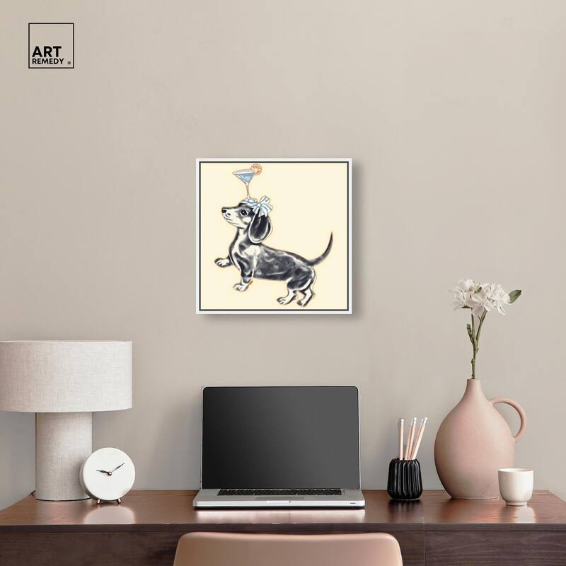 Martini Pup I Canvas by Art Remedy