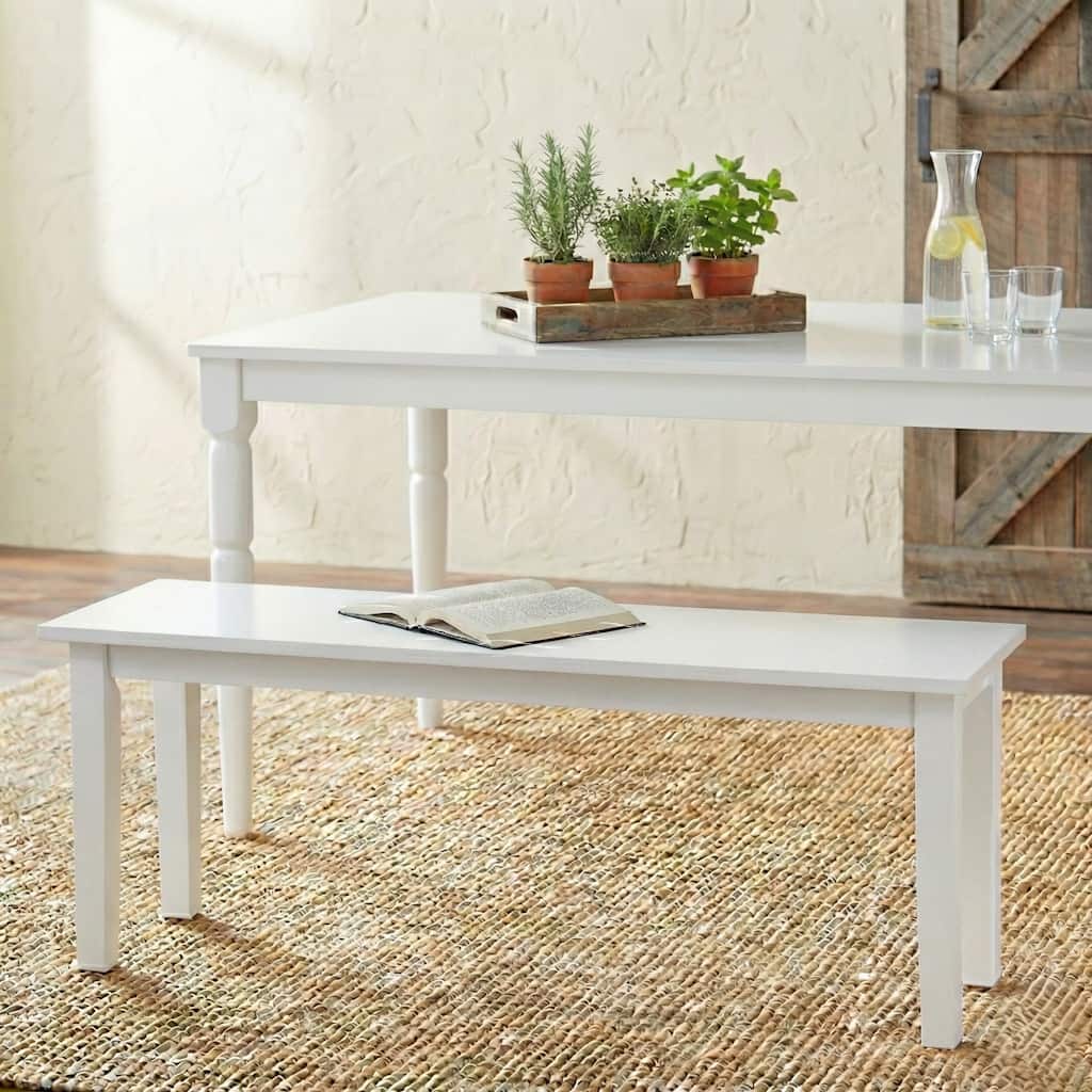 Simple Living Tiffany White Dining Bench