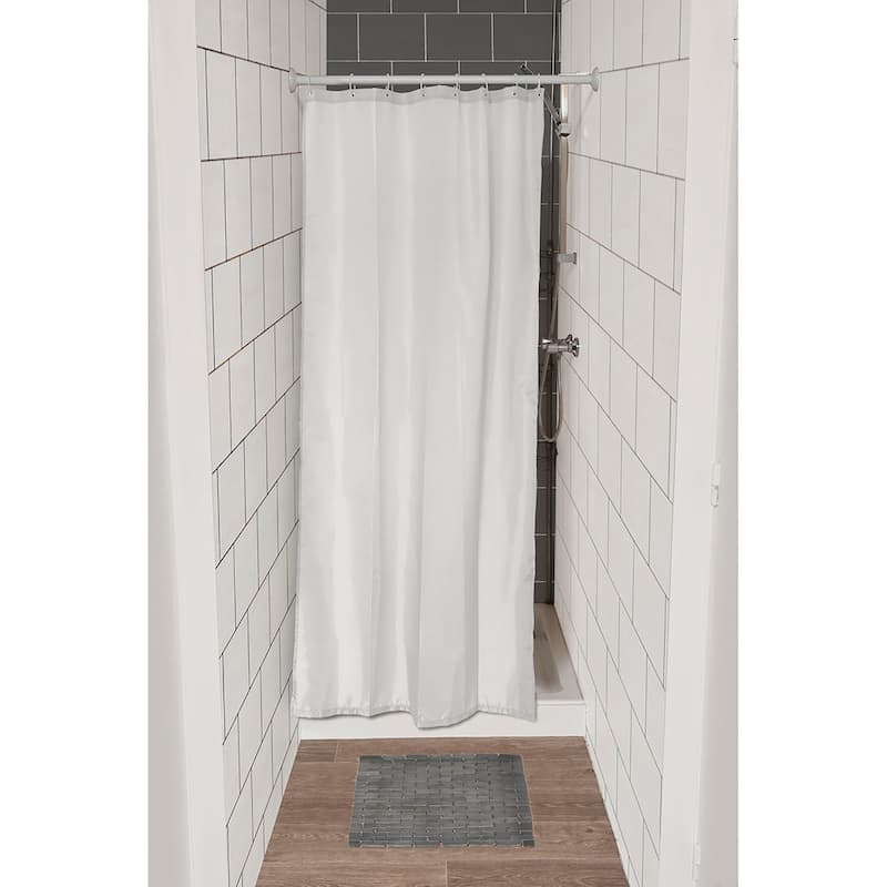 Stall Shower Curtain Half Size Polyester 8 Rings 72"L x 48"W