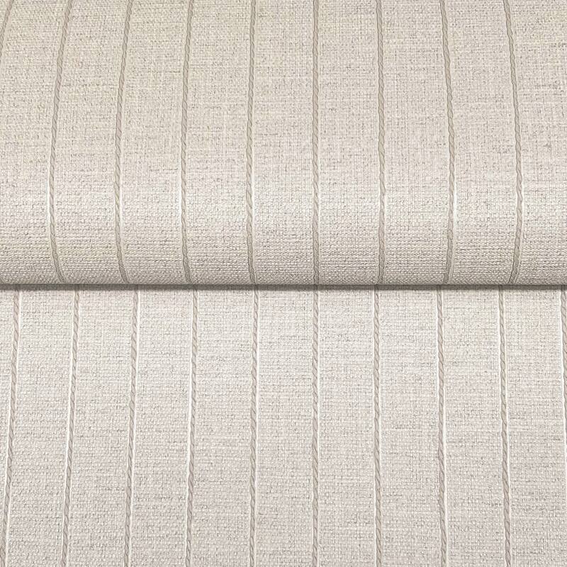 York Wallcoverings Cording Stripe Pearl Wallpaper