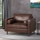 preview thumbnail 28 of 37, Malinta Contemporary Faux Leather Cushioned Club Chair by Christopher Knight Home Dark Brown + Espresso