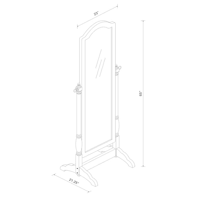 Cabot Wood Adjustable Full Length Cheval Mirror Merlot