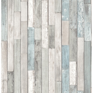 Barn Board Grey Thin Plank Wallpaper - 20.5 x 396 x 0.025