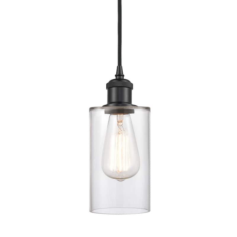 Innovations Lighting 516-1P-10-4 Clymer Pendant Clymer 4" Wide Mini - Clear / Matte Black