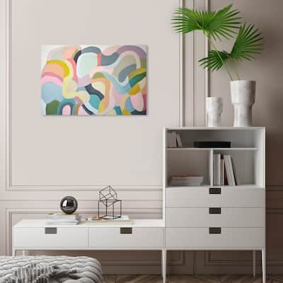 Wynwood Studio Abstract Puzzle Pieces Blue and Pastel Blue Modern & Contemporary Wall Art Canvas Print