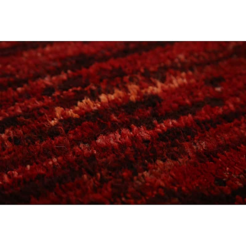 Red Moroccan Oriental Area Rug Handmade Bedroom Wool Carpet - 6'9" x 10'3"