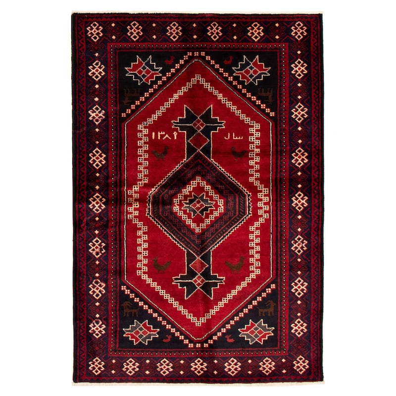 Melis Vintage Red Rug 5'5" x 8'2" - 5'5 x 8'2 - Red - 5'5 x 8'2