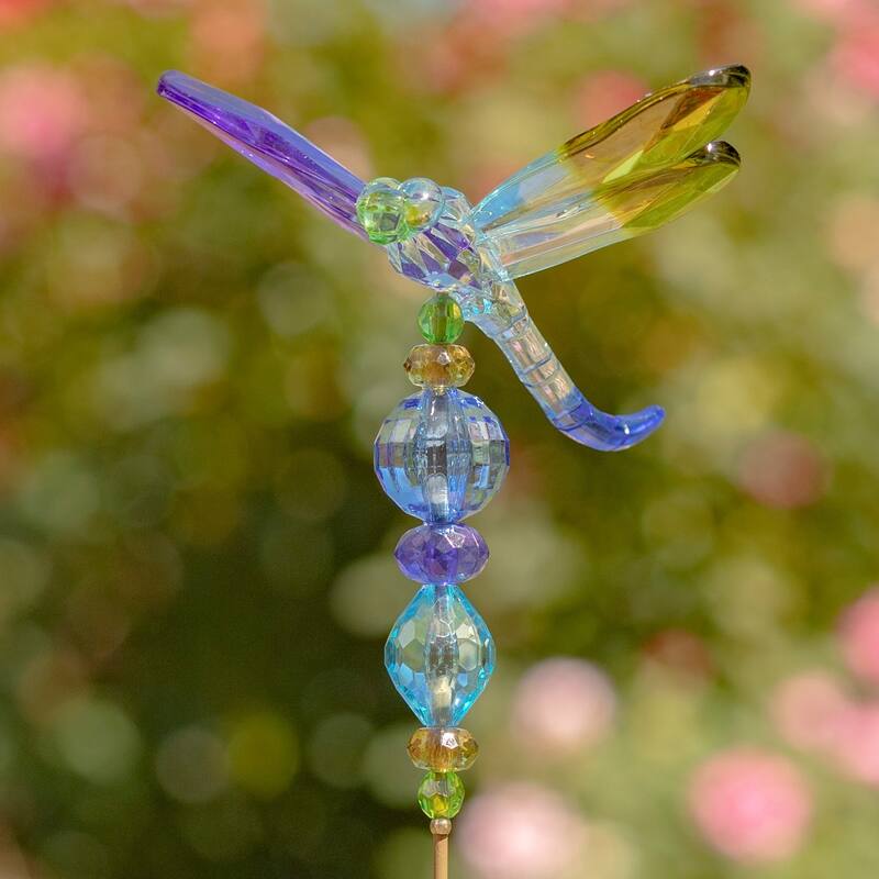 Set of 6 Acrylic Dragonfly Pot Stakes
