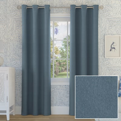 Sun Zero Tulare All Over Texture Thermal Total Blackout Grommet Curtain Panel, Single Panel